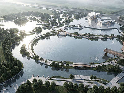 现代主义景观公园 湿地生态公园 生态修复 湿地景区