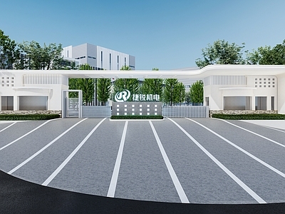 现代主义入口大门 现代办公大门 现代工厂大门 现代入口门口 人车分流入口 办公园区门楼