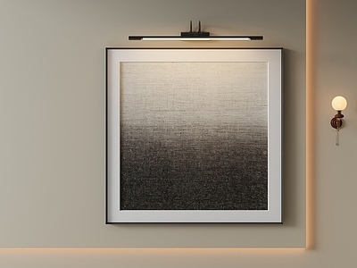 侘寂抽象挂画 黑白渐变肌理画 极简灰黑肌理画
