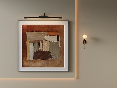 侘寂抽象挂画 复古色块玄关画 大地色方块挂画