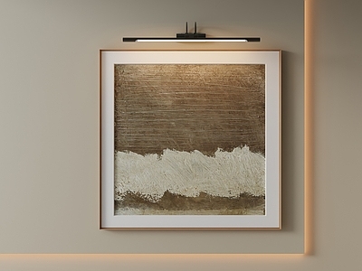 侘寂抽象挂画 原木风层次挂画 复古肌理海景画