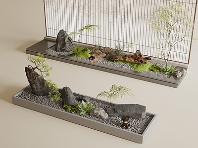 日式住宅景观 新中式植物景观 景观小品 庭院景观 室内景观 景观石