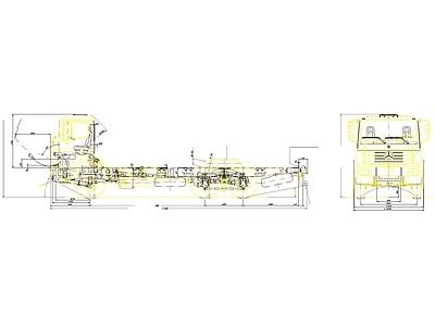 交通工具图库 奔驰SK94车图 重型卡车线稿图纸 奔驰底盘工程蓝图 多轴卡车结构图