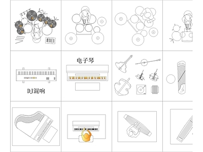 乐器 常用音乐乐器图库