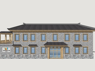新中式民宿建筑 文化礼堂 乡村文化礼堂 乡村邻里中心