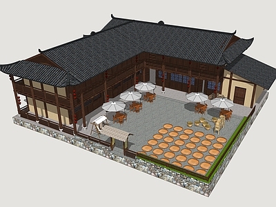 中式古建民宿建筑 彝族民居 彝族民居建筑 彝族古民居 彝族民俗建筑
