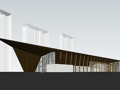 新中式展览馆建筑
