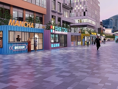 现代商业街 网红集装箱商业街 网红集装箱店铺 集装箱房屋 集成房屋