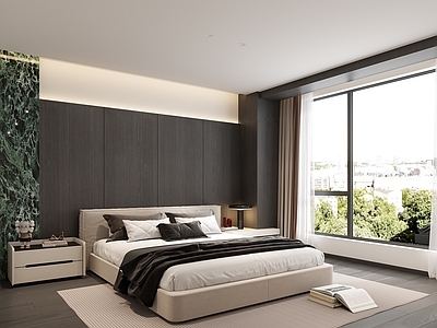 意式极简主卧 现代意式主卧卧室