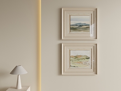 奶油风挂画 美式山水挂画 莫兰迪装饰画