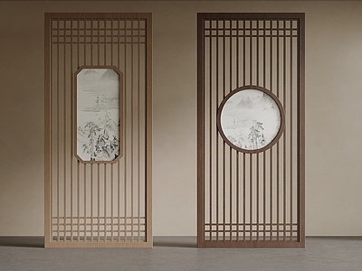 新中式屏风 花格