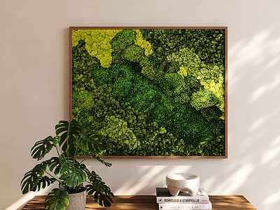 中古风艺术装置 苔藓挂画