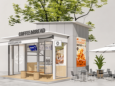 现代简约咖啡厅 集装箱咖啡店 户外咖啡厅 快闪咖啡屋 街边商铺 网红小店