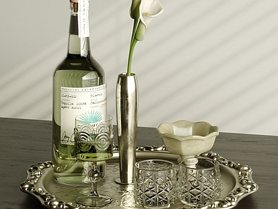 轻奢酒具 餐具摆件 酒具酒杯 玻璃杯子 金属盘子 花艺摆件