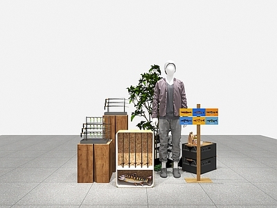 原木风服装展台