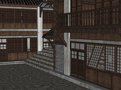 中式古建商业街 年代街道