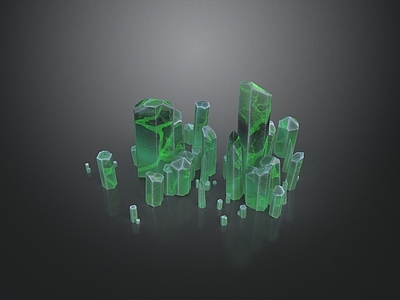 摆件组合 绿水晶 宝石 玉石 翡翠 景石