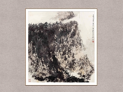 中式山水画 秋山访友 傅抱石 国画 装饰画