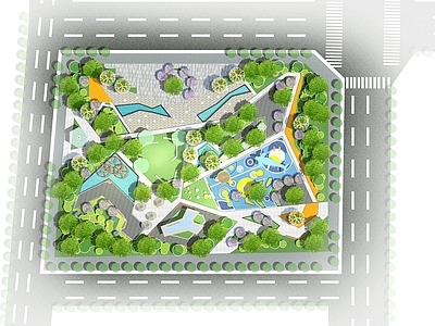 口袋公园 方形口袋公园 城市口袋公园 面积5000㎡ 街心公园 口袋公园