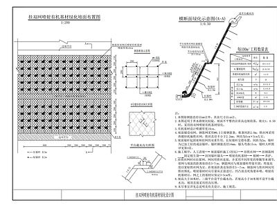 其他节点详图 挂双网喷射 有机基材绿化 设计图