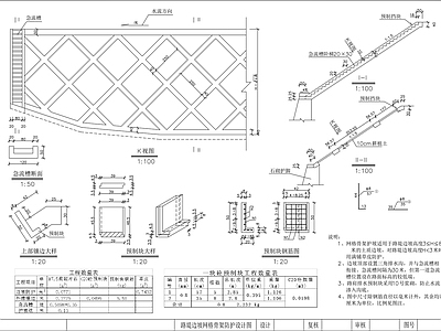 其他节点详图 路堤边坡 网格骨架防护