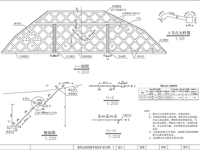 其他节点详图 路堑边坡 网格骨架防护
