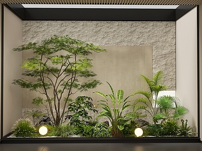 禅意花境 现代室内景观 景观造景 庭院景观 植物堆 花坛花池
