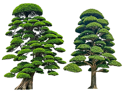禅意乔木 2D造型树 罗汉松 景观树 庭院树 植物盆栽