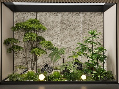 新中式景观花境 现代室内景观 景观造景 庭院景观 植物组合 花坛花池