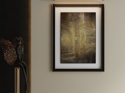 轻奢抽象画 中古环形肌理画 侘寂风古金挂画