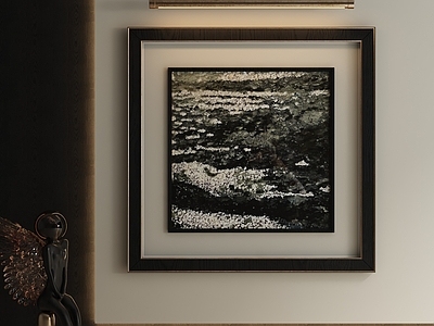 轻奢挂画 侘寂风绿调挂画 中古方形抽象画