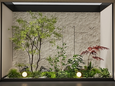 新中式景观花境 现代室内景观 景观造景 植物组合 花坛花池