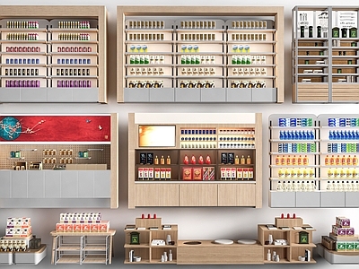 原木风货架 现代茶叶柜 文创展架 茶叶店展示架 茶柜