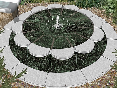 欧式古建喷泉 艺术水景