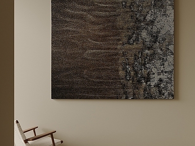 侘寂抽象挂画 大地色斑驳油画 客厅复古肌理画