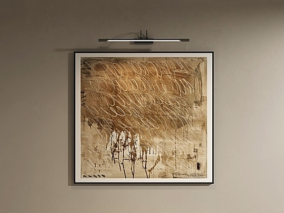 侘寂抽象挂画 侘寂方形抽象挂画 咖色肌理抽象挂画