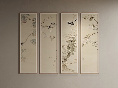新中式组合画 国画 水墨清供花卉组画