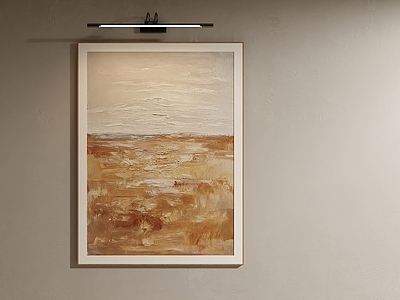 侘寂抽象挂画 极简肌理大地挂画 侘寂竖版风景油画