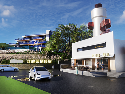 现代主义文旅项目景观 度假民宿酒店 网红民宿 山地别墅改造 江岸民宿酒店 度假民宿