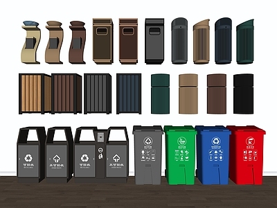 现代其他公用器材 垃圾箱 垃圾桶