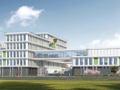 现代主义学校外观 学校外立面