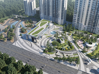 现代主义广场景观 代建公园 潮流公园