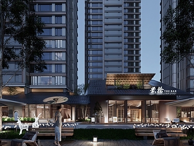 新中式景观小区建筑