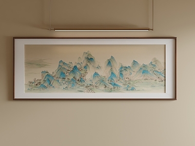 新中式山水画 山水挂画 长幅山水装饰画