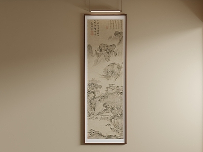 新中式山水画 水墨山景国画 玄关山水挂画