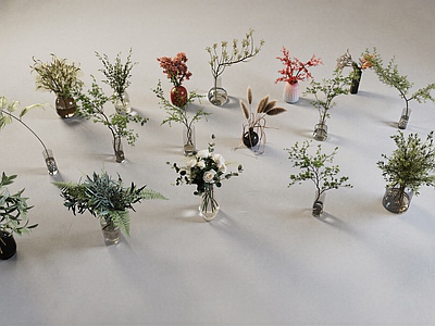 现代简约花草组合 现代装饰摆件组合