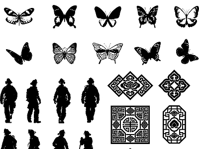 其他图库 花纹 贴图 贴图线稿 中式 线稿花纹