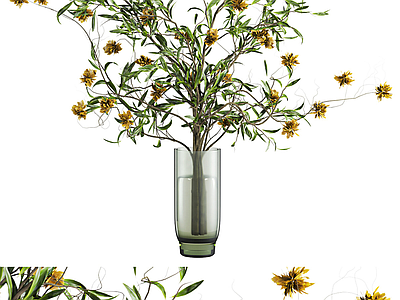 现代简约花草组合 花瓶花艺 花瓶摆件