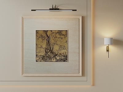 极简儿童挂画 抽象画 原木装饰画 新中式挂画 肌理画 方形画