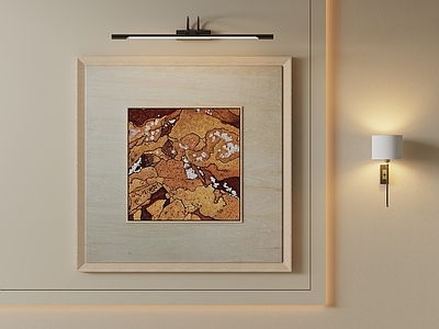 原木风抽象挂画 抽象画 肌理画 客厅背景挂画 玄关装饰画